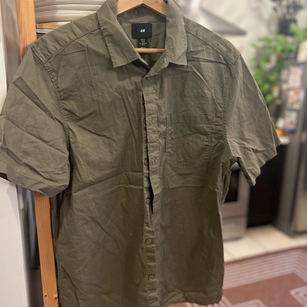 H&M Men's Olive Green Shirt